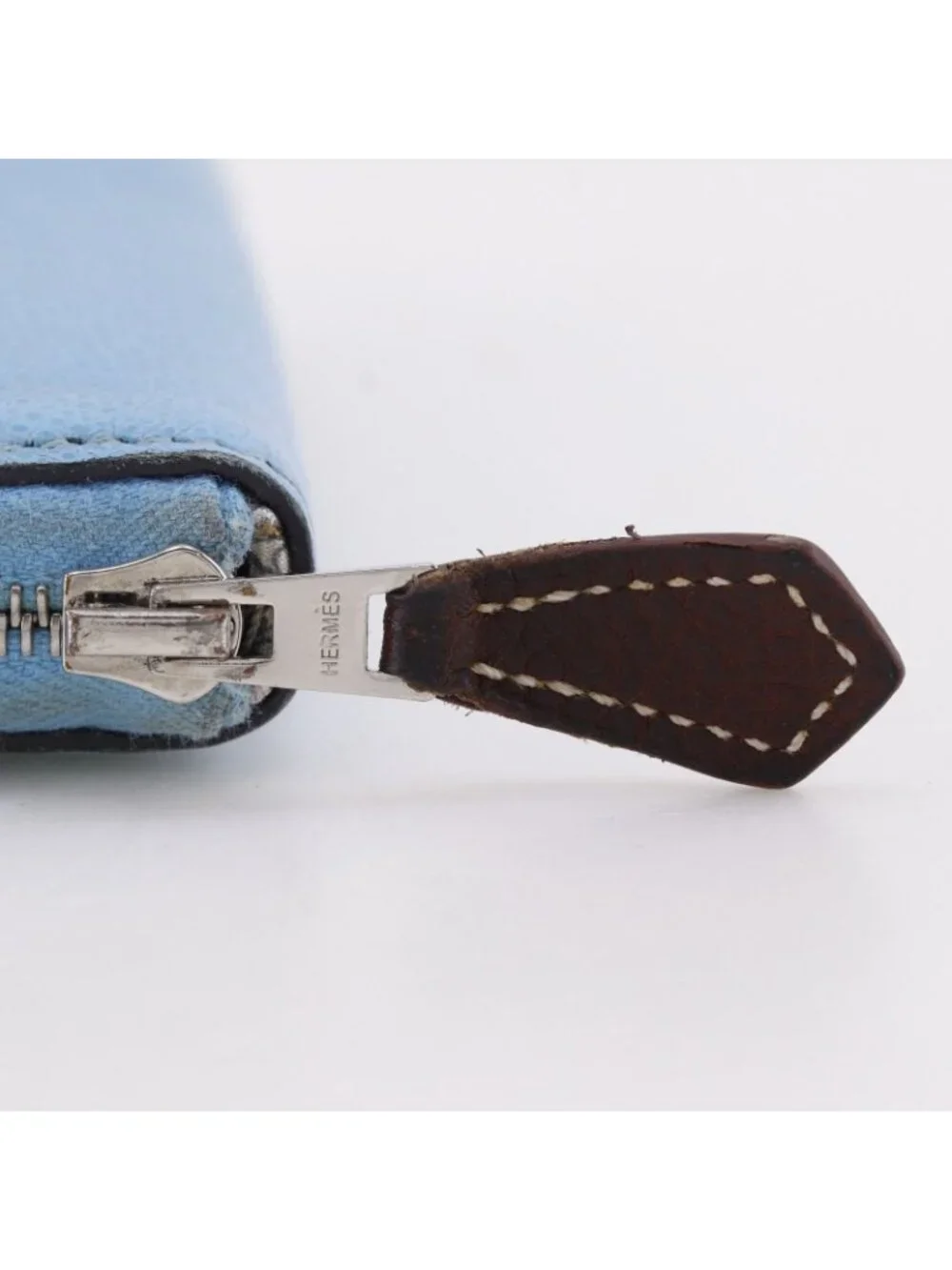 Hermes Compact Silk in Veau Light Blue Coin Case